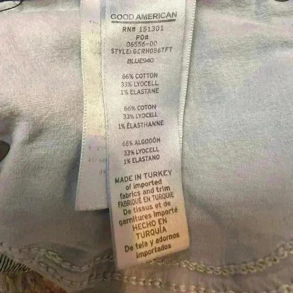 GOOD American Good Classic Slim Fit Raw Hem in Blue940 Size 10/30 - Picture 8 of 8